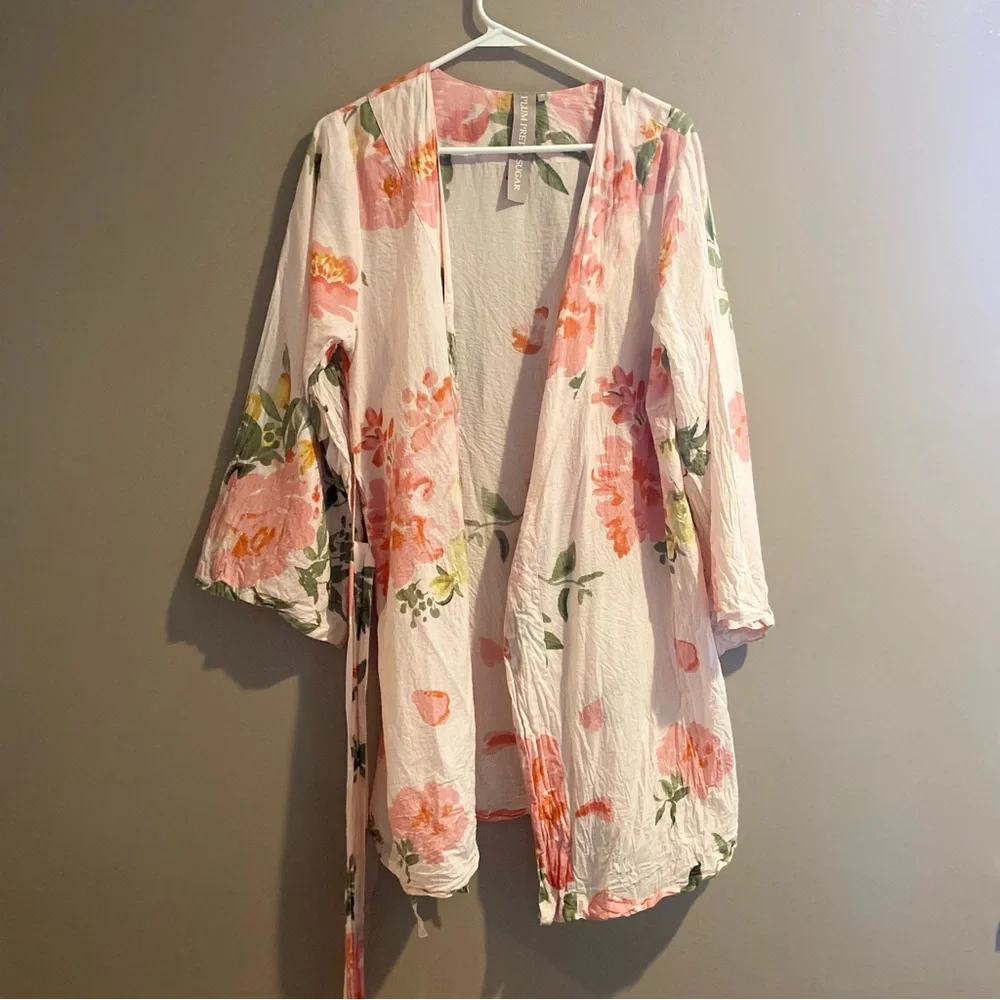 Floral Pink Women's Robe - Picture 8 of 9